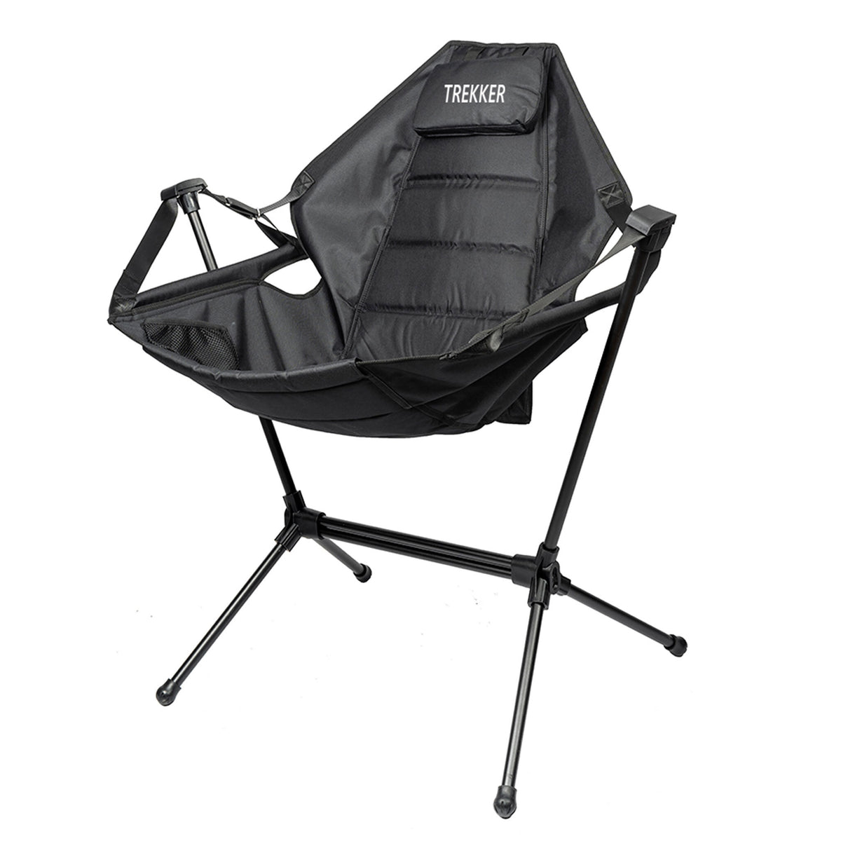 Trekker Chaise de Camping Premium, noir - max 150kg