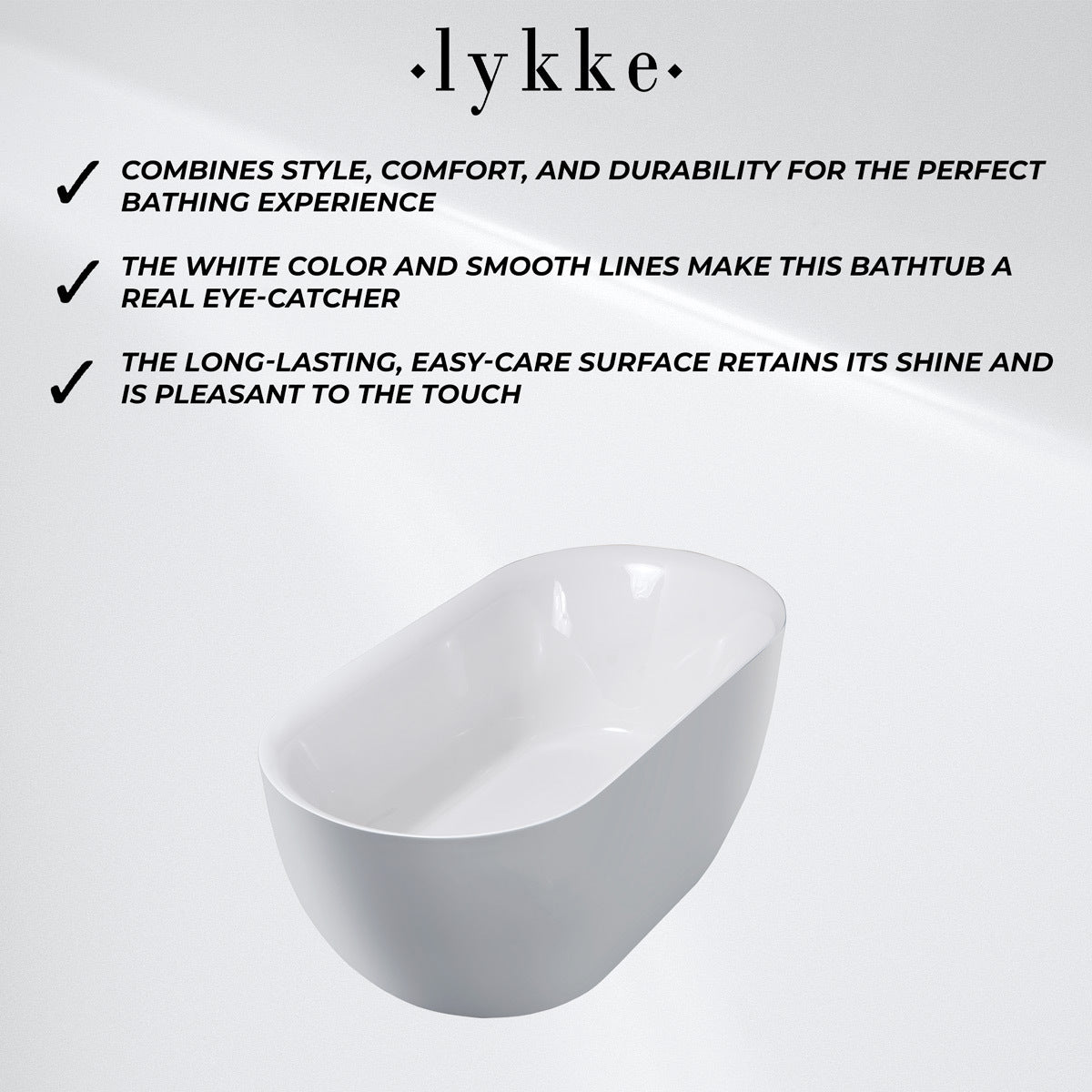 Lykke Bañera Arctic Deluxe 1500x750x580mm, Blanco