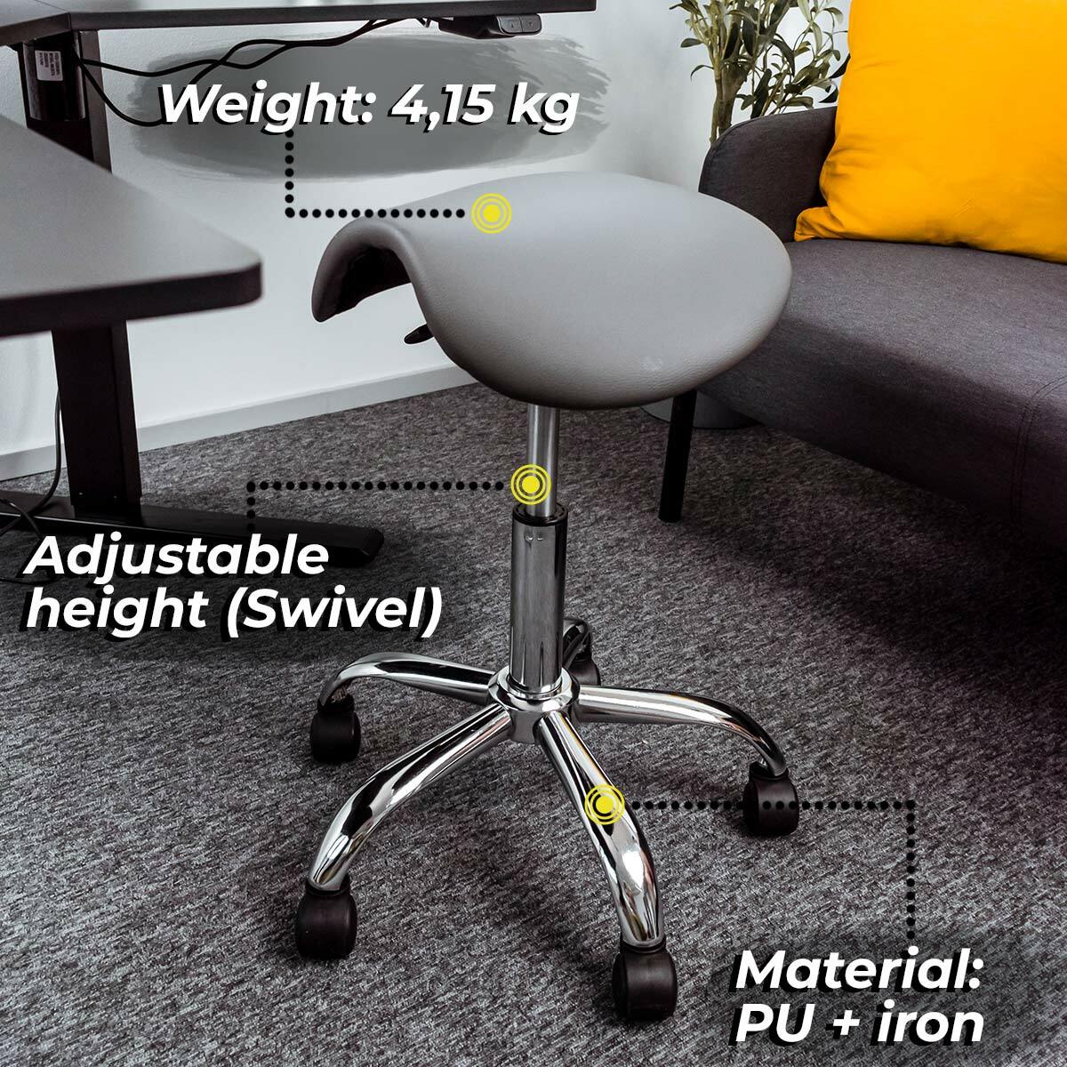 Lykke Sadelstol Comfort, grå