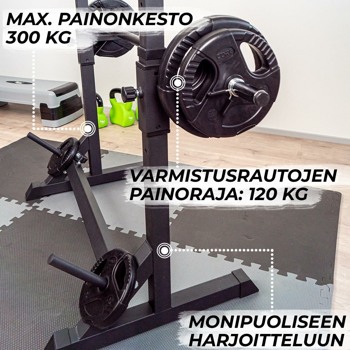 Nordcore Half Rack Kyykkyteline Core 107x60x150 cm, Musta