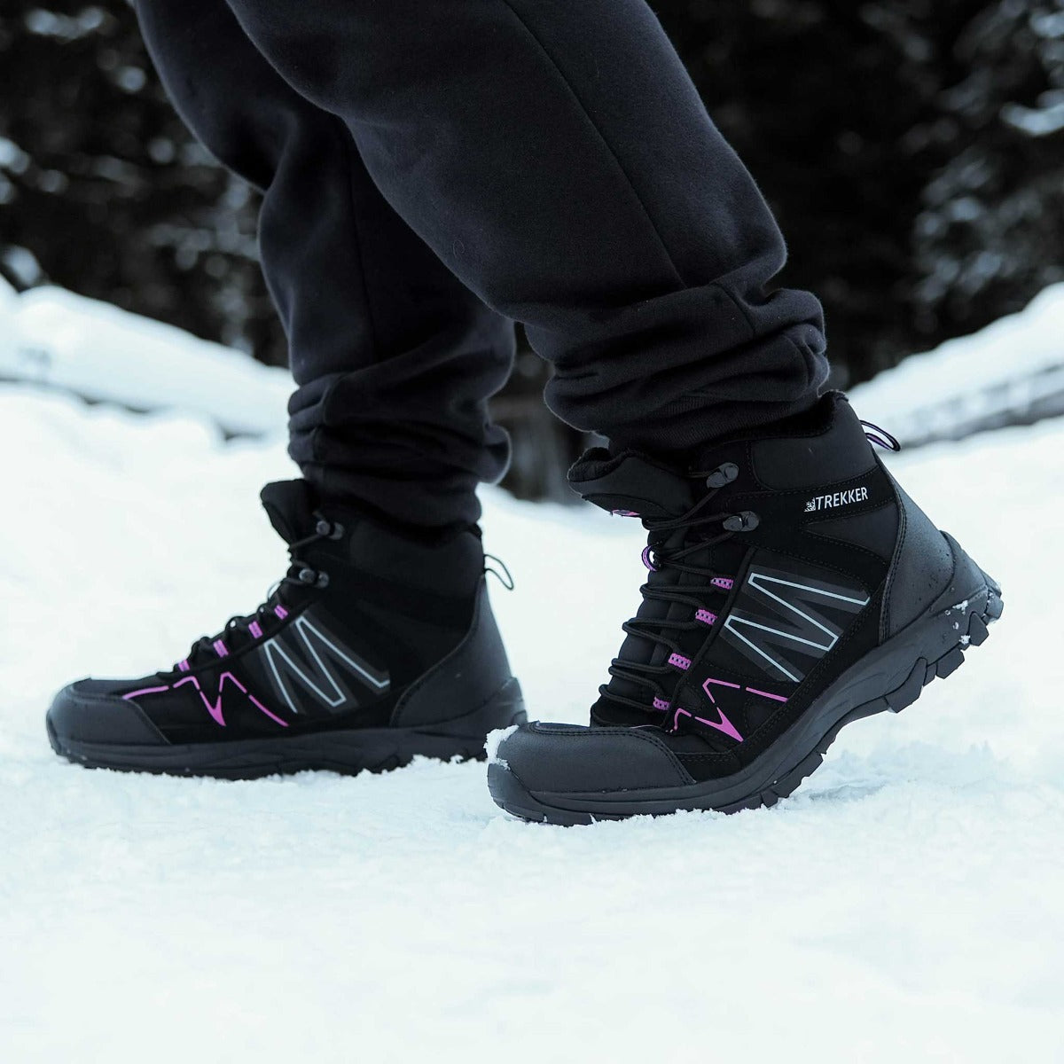 Trekker Zapatos de Invierno con púas - Rosa