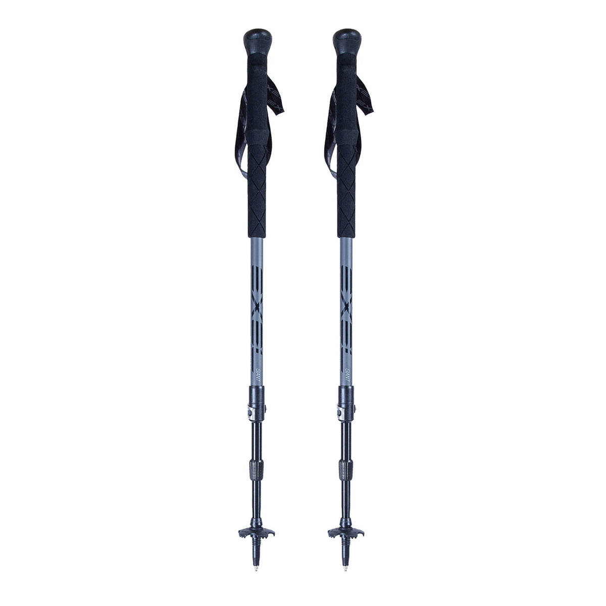 Exel Giant Bastoncino da trekking, Grigio grafite / Nero, Antishock, 100-135cm