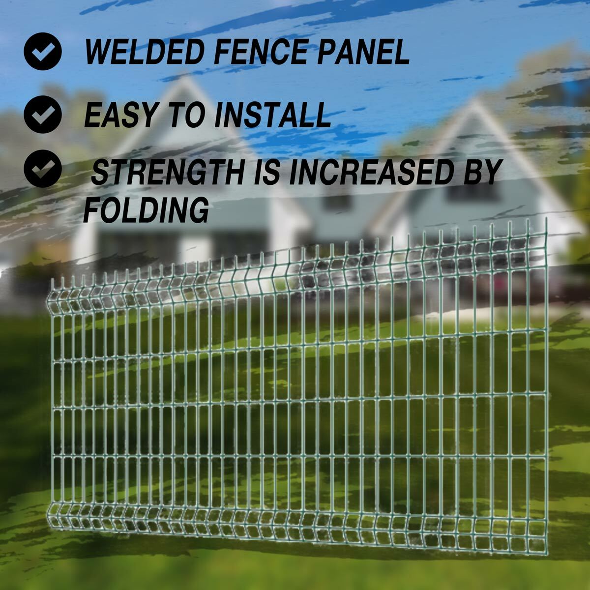 Fornorth Fence panel 1030x2500mm, wirestrength 3.5mm, green
