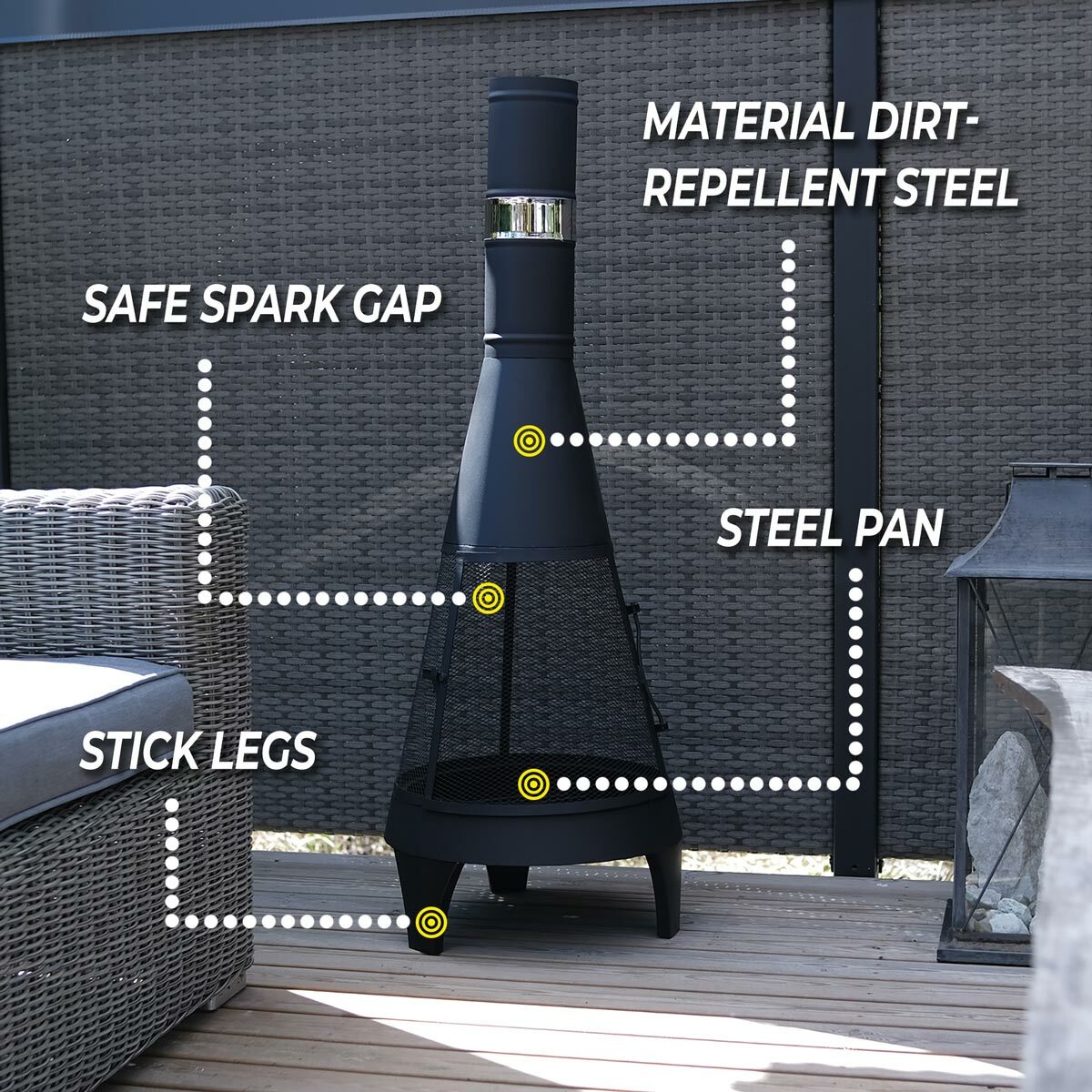 Limousin Feuerstelle Gartenkamin 126cm