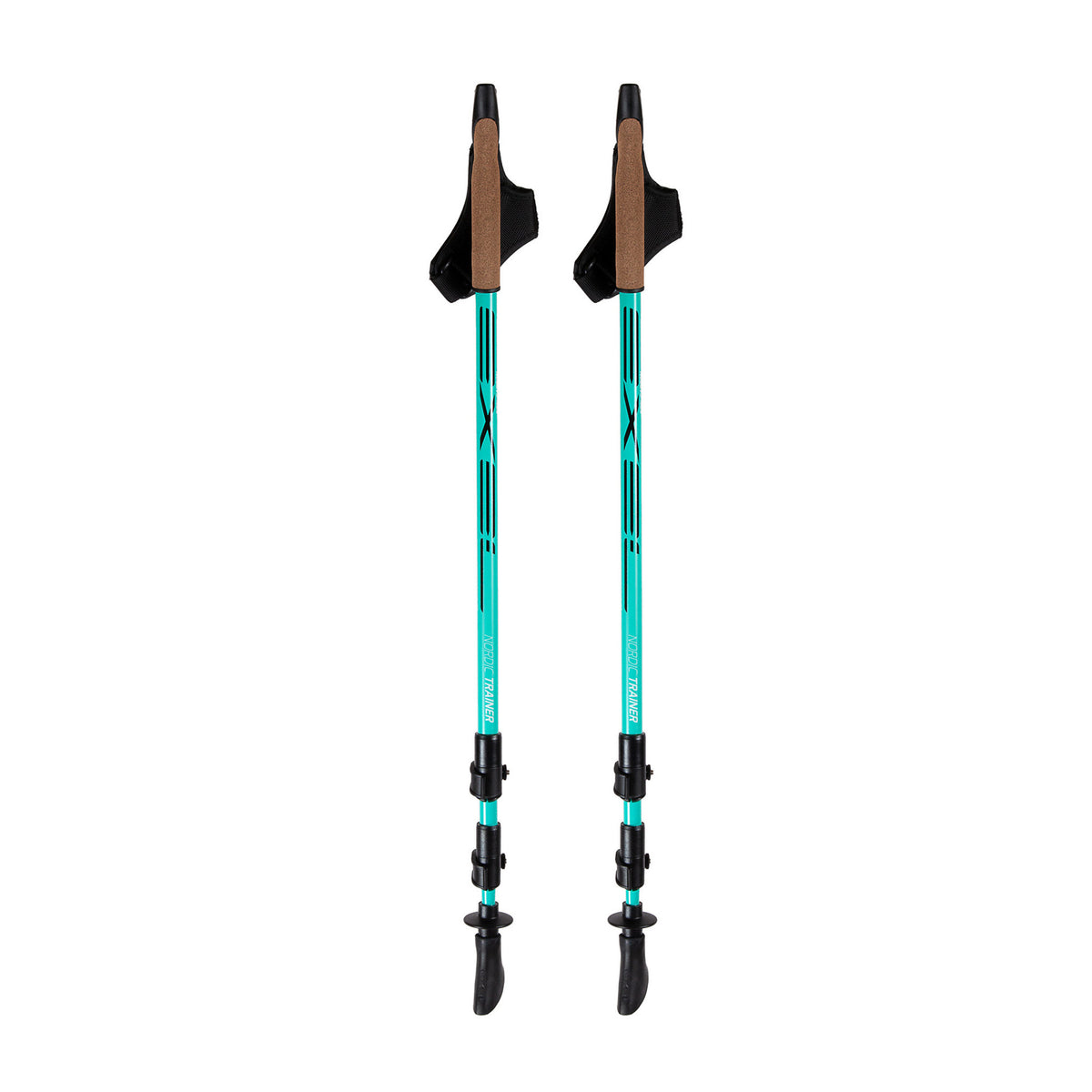 Exel Nordic Trainer OEB QR Bastoncini regolabili da Nordic Walking Ciano 100–135 cm