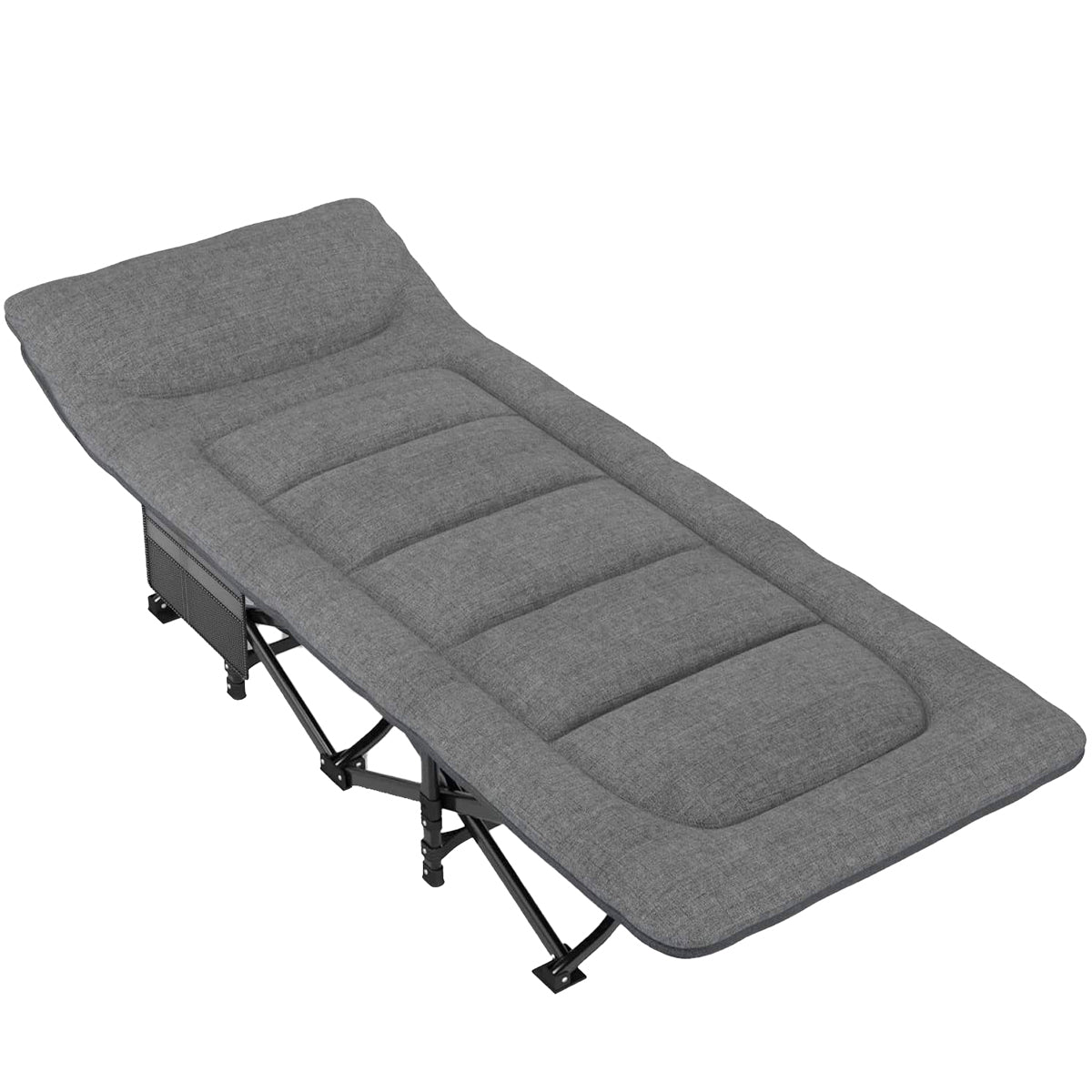 Nordcore Campingseng Premium, Grå-210x80x40cm - max 280kg