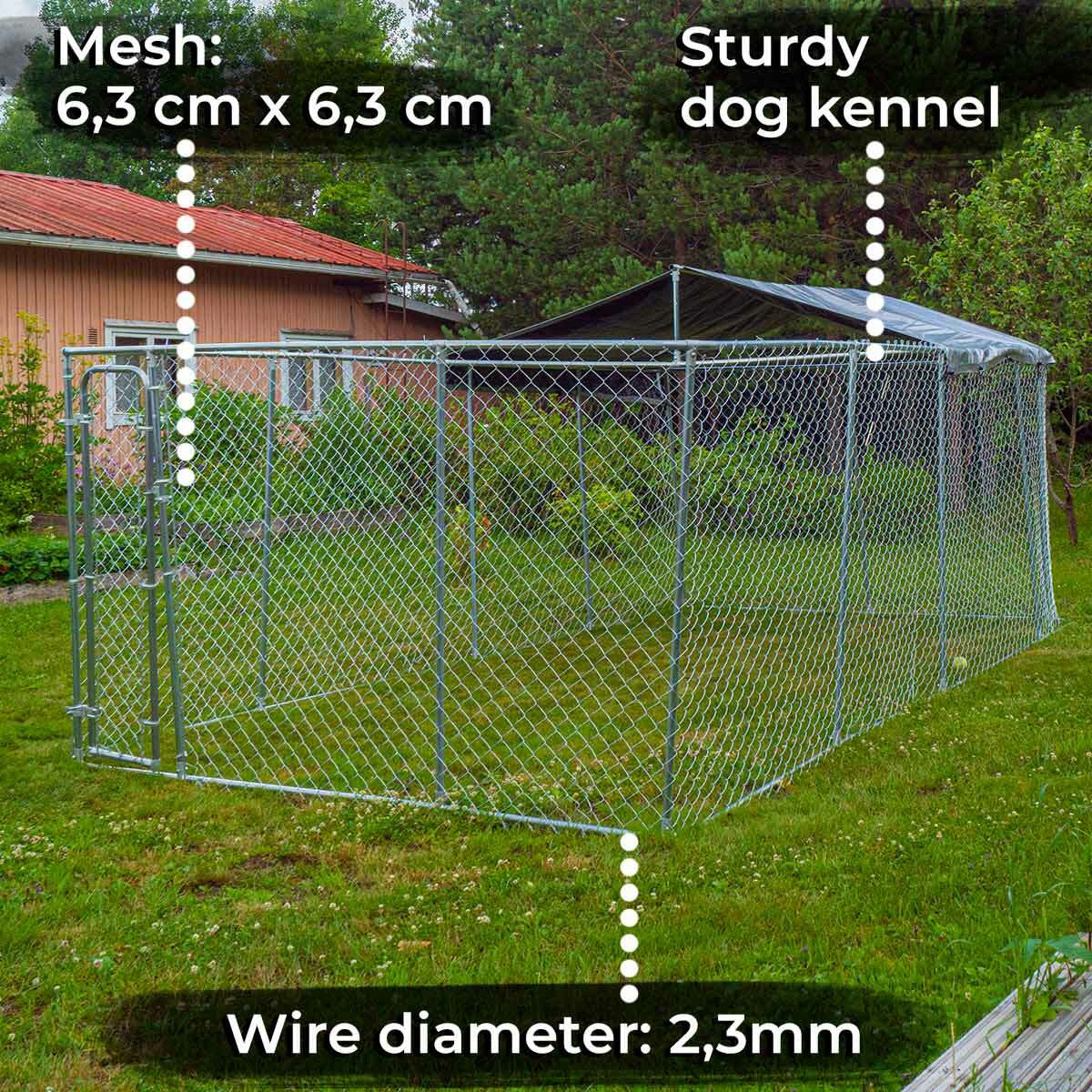 Trekker Perrera exterior con techo 6 x 3m