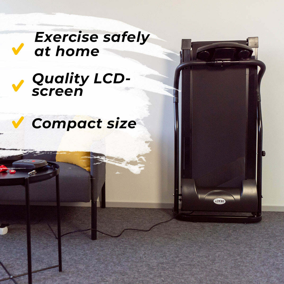 React Treadmill, motorized, black