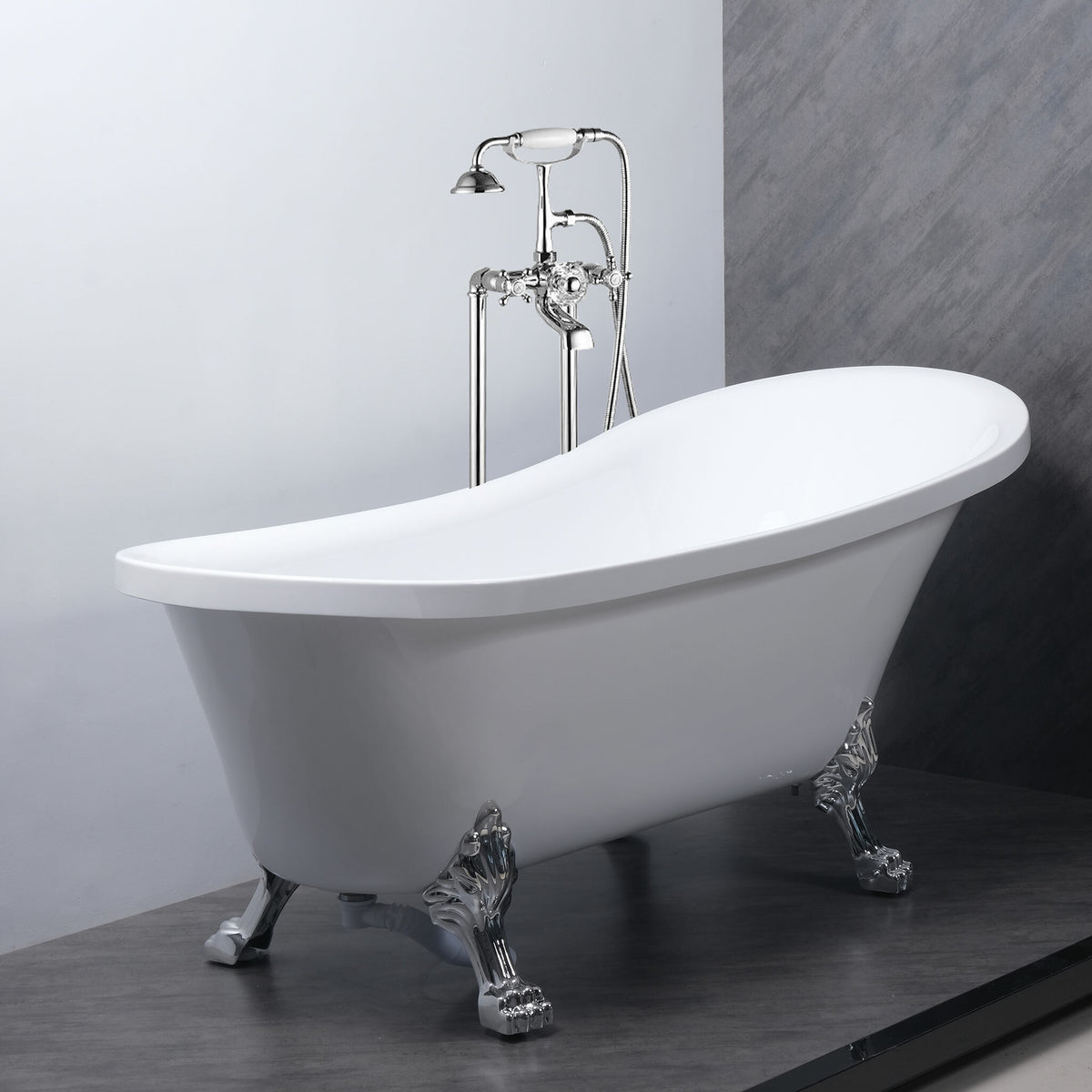 Lykke Vasca da Bagno con Piedini Nordic Deluxe 1500x750x710mm, Bianco
