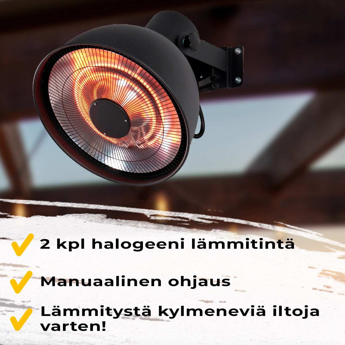 Fornorth Terassilämmitin seinään Deluxe 2000W, musta