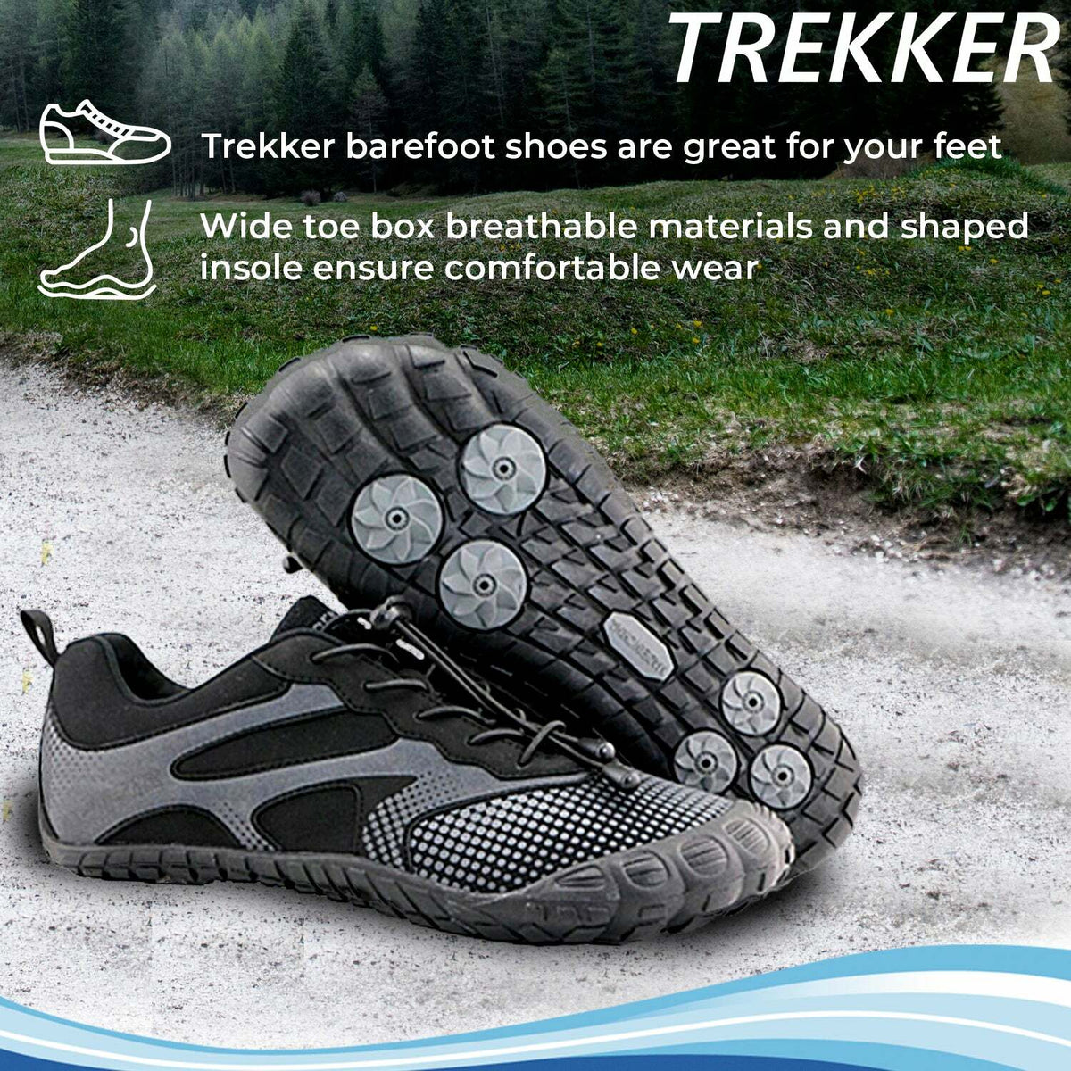 Trekker Scarpe barefoot, misure 36-45