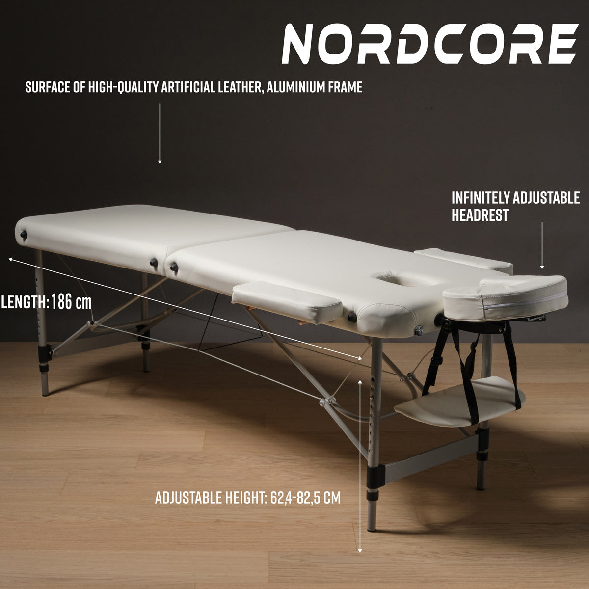 Nordcore Table de massage Core A200, blanc