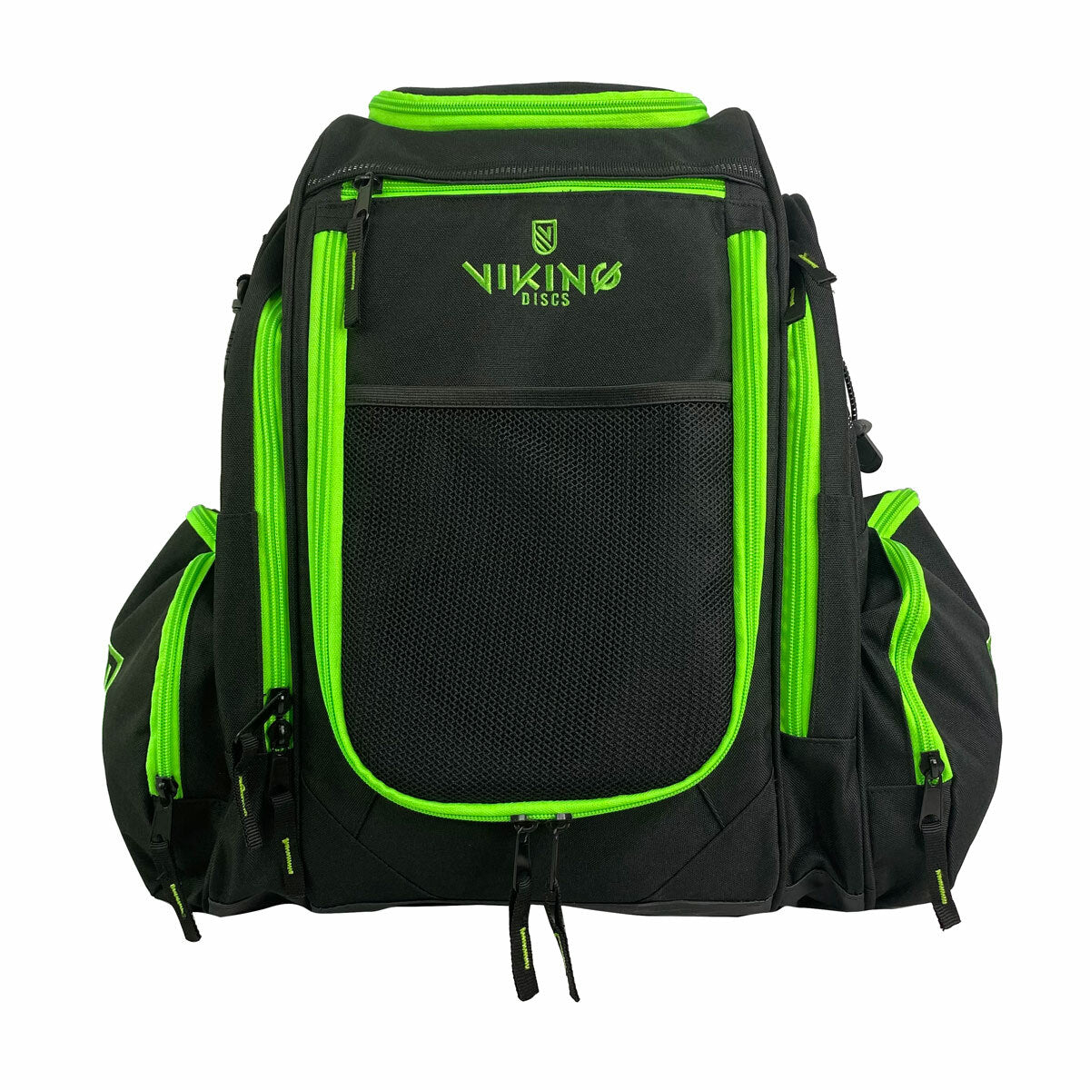 Viking Discs Rucksack Pro Mochila de disc golf, Negro/Lima