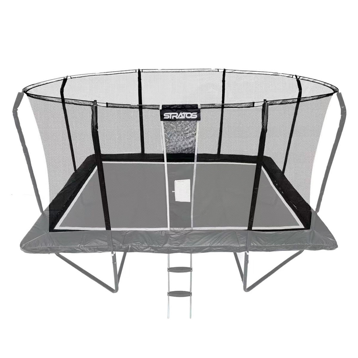 Stratos Cama Elastica Rectangular con Red de Seguridad 277x477 cm Línea Premium Negra