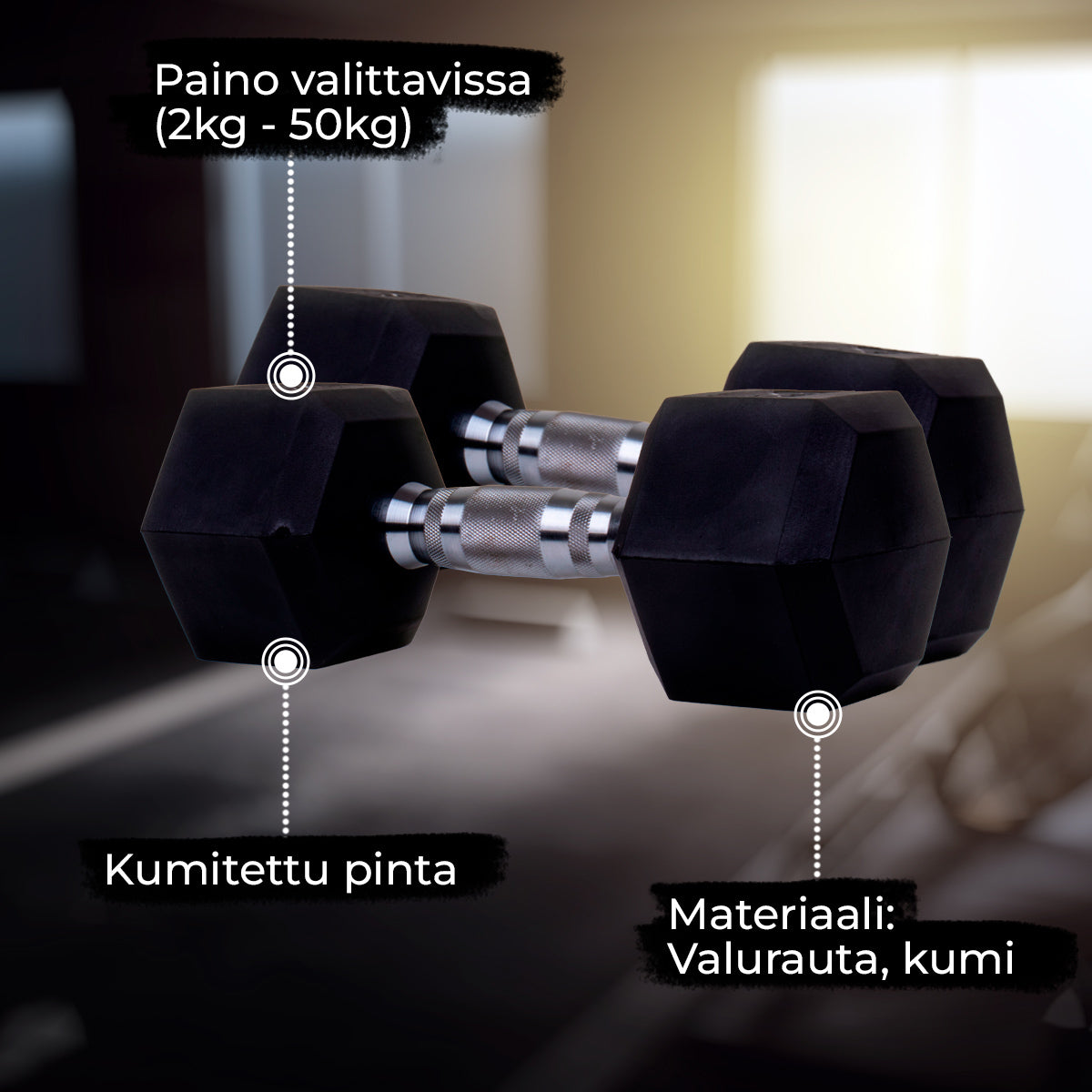 Core Hex Käsipainot 2-50kg (pari)
