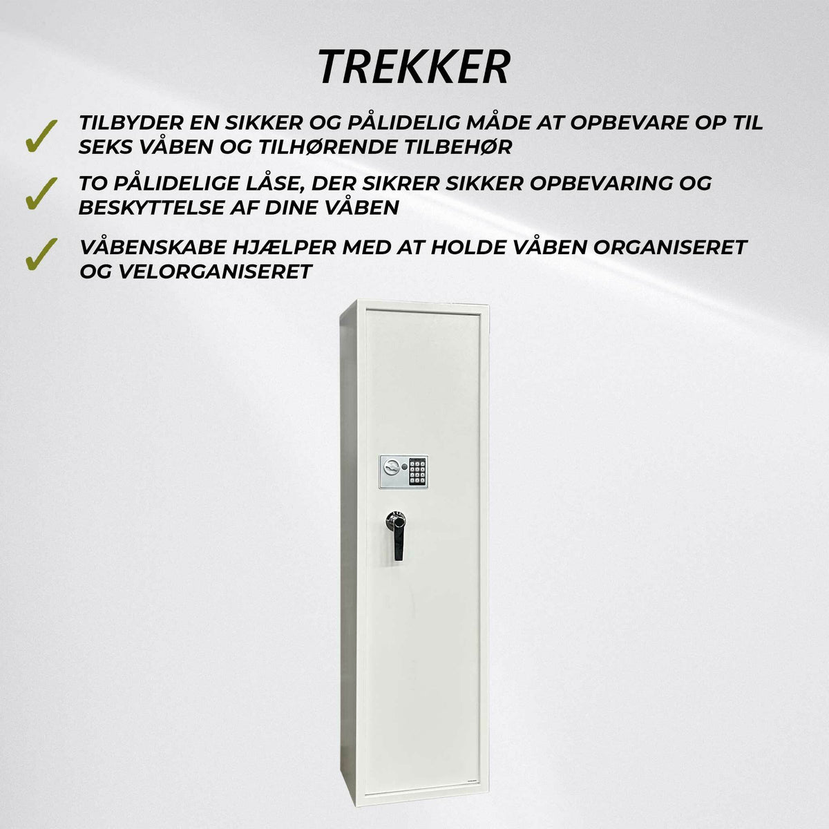 Trekker Armario Armas para 6 Armas AS600 v2 Con bloqueo digital, Blanco