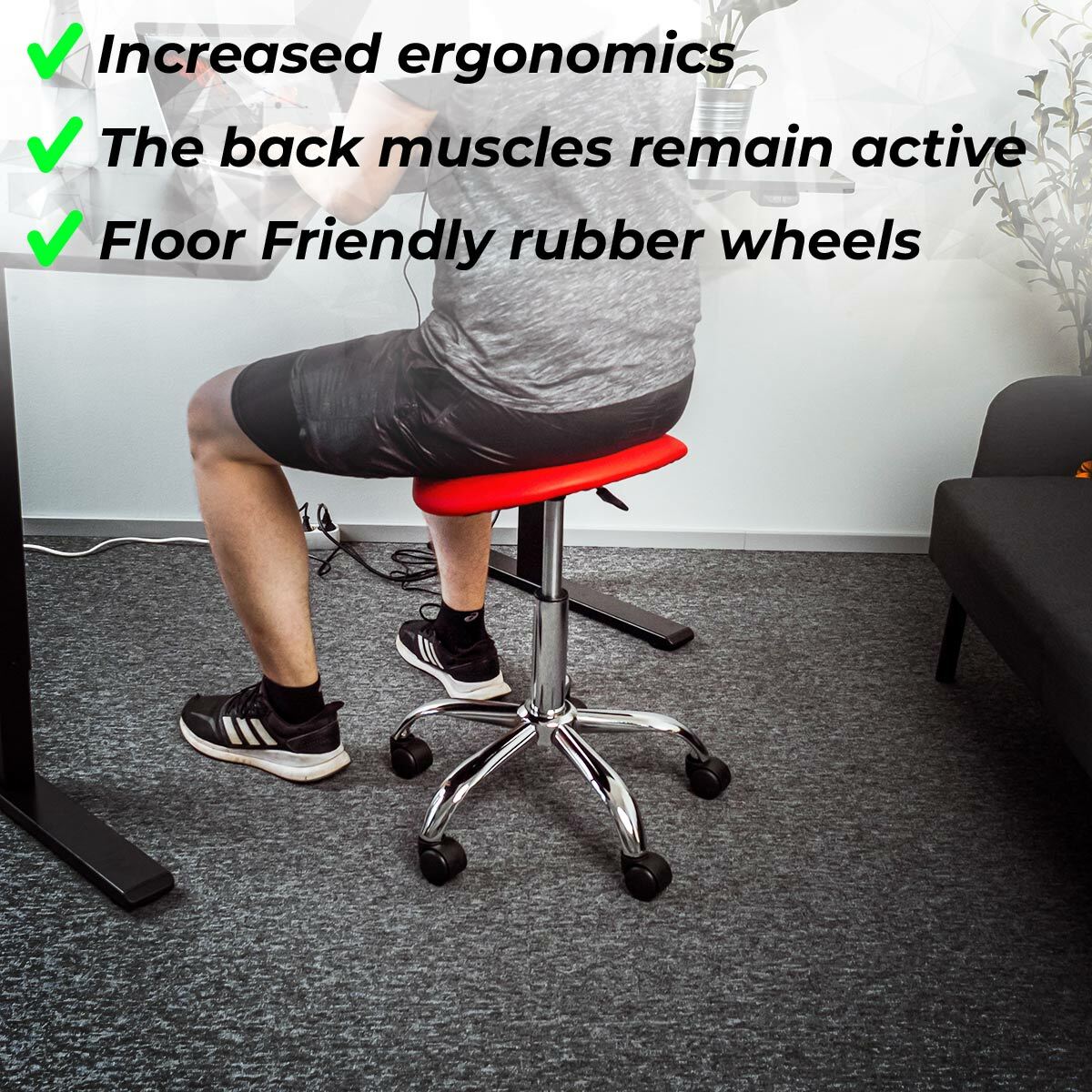 Lykke Sadelstol Comfort, rød