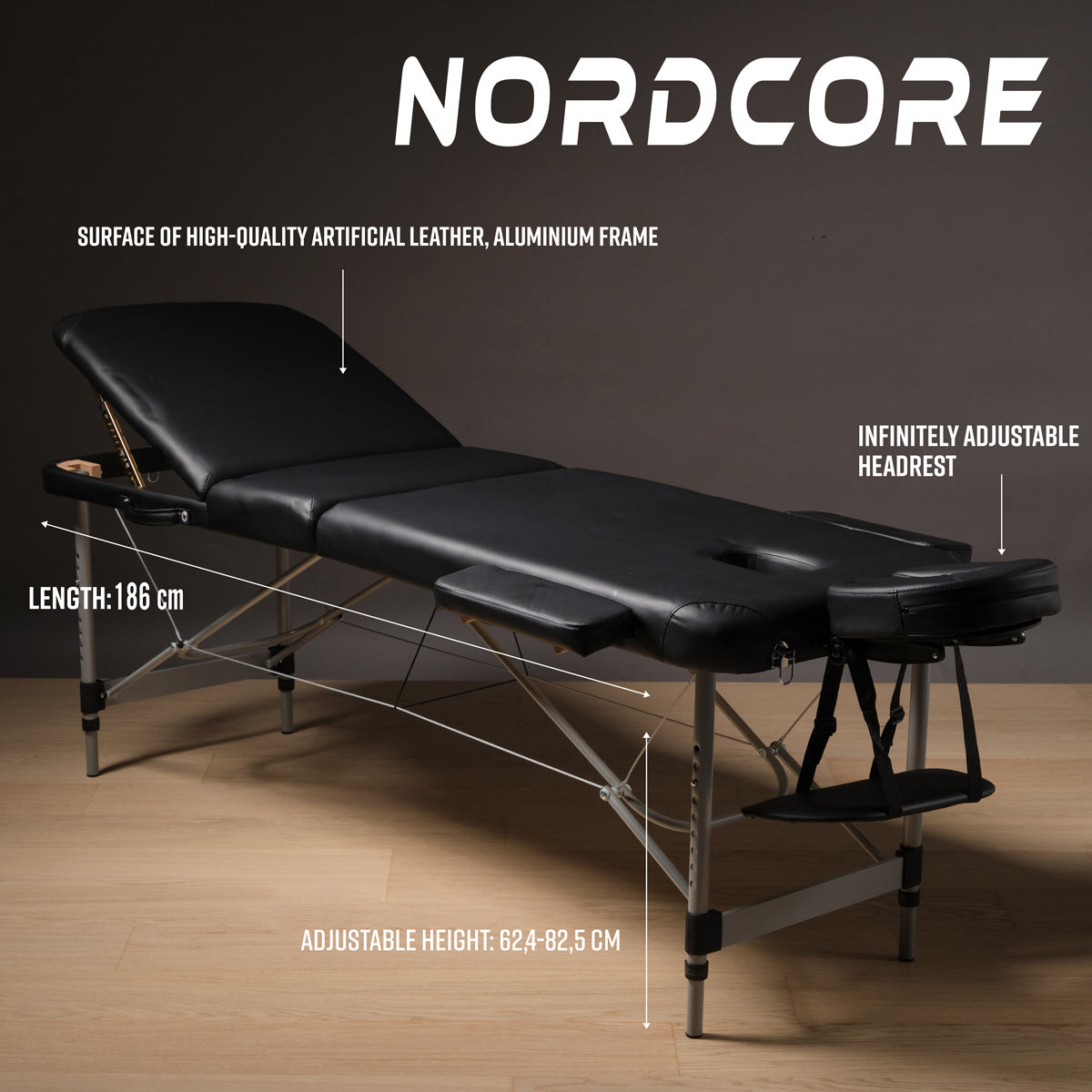 Camilla plegable Nordcore Core A300, negra