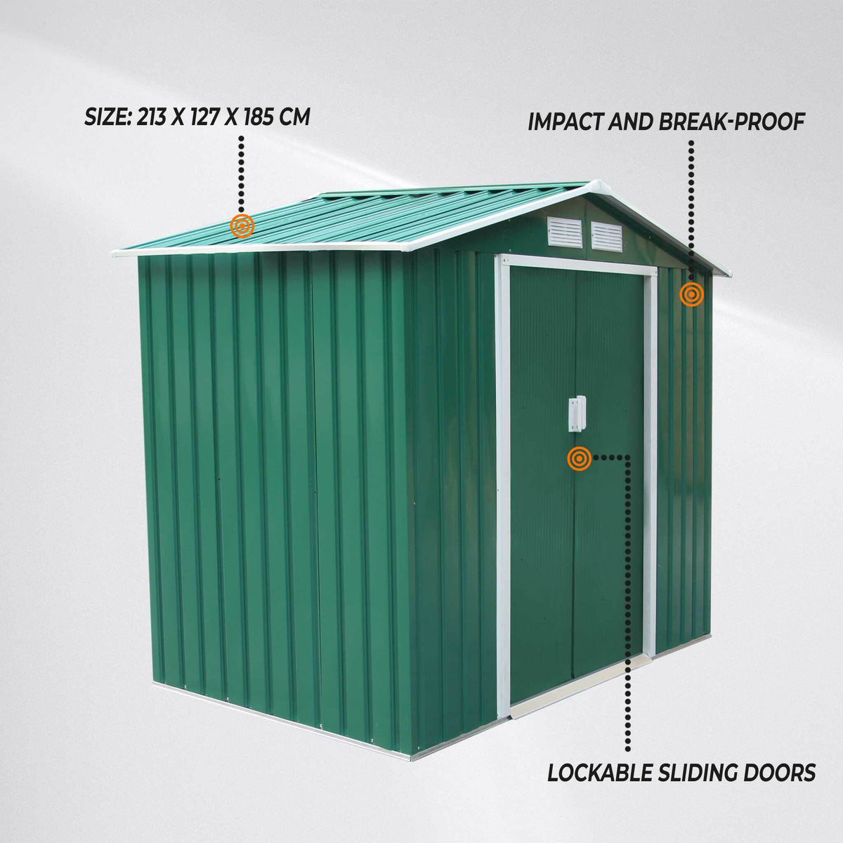 Fornorth Caseta de jardín 2,71m2, verde