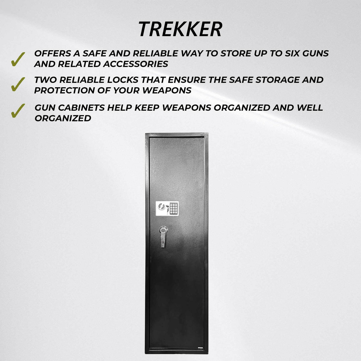 Trekker Armario Armas para 6 Armas AS600 v2 Con bloqueo digital, negro