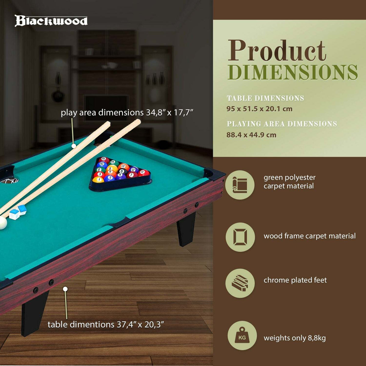 Blackwood Tavolo da biliardo Junior 3'