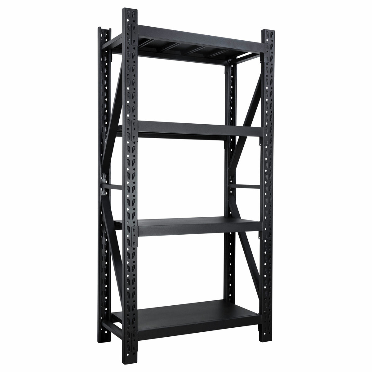 Fornorth Schwerlastregal 800kg, 100x50x200cm, Schwarz