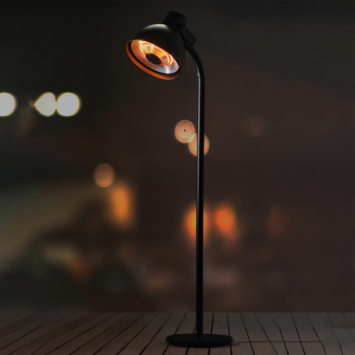 Fornorth Patio Heater Standing Heater Deluxe 2000W, black