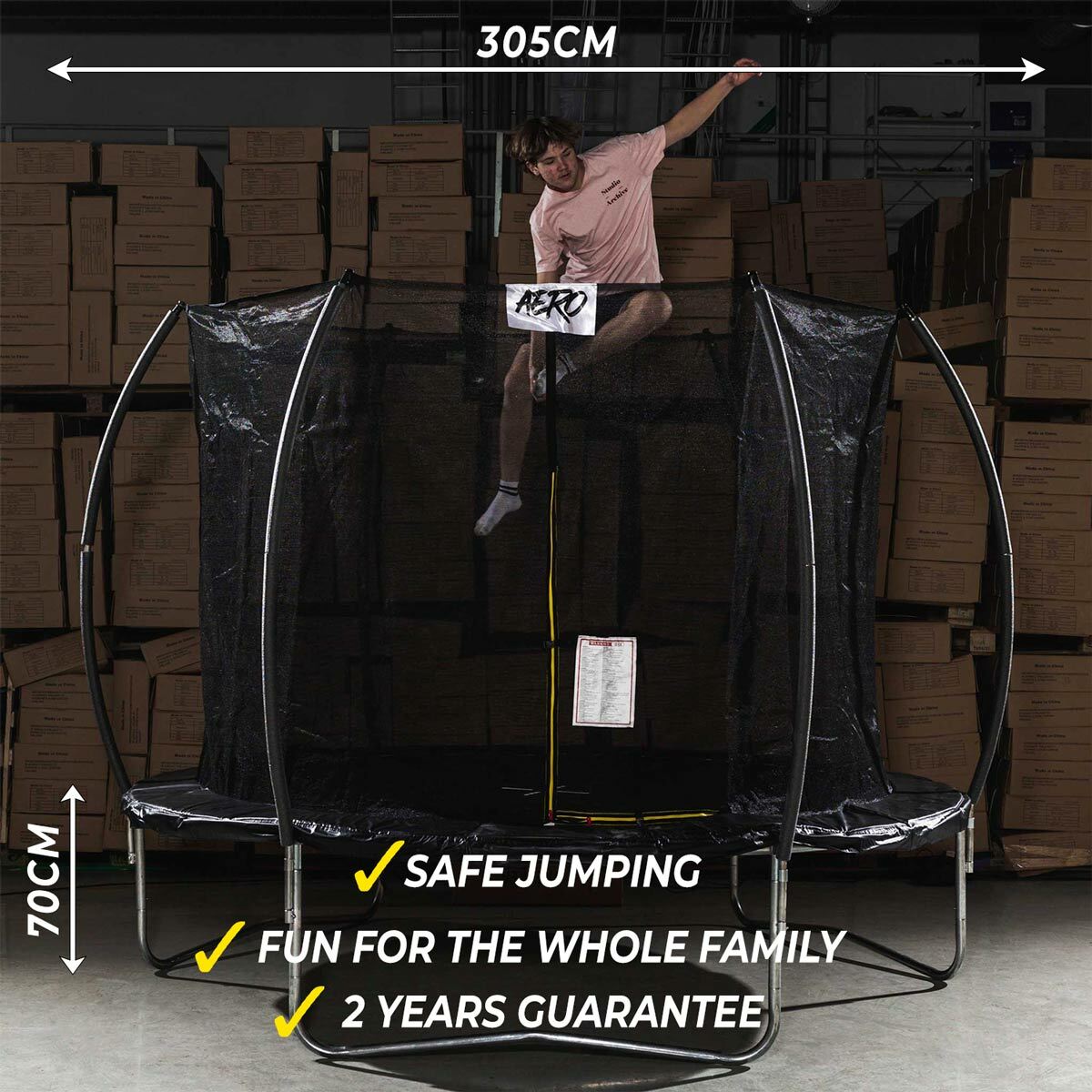 React Aero trampolino 3,05m con rete di sicurezza