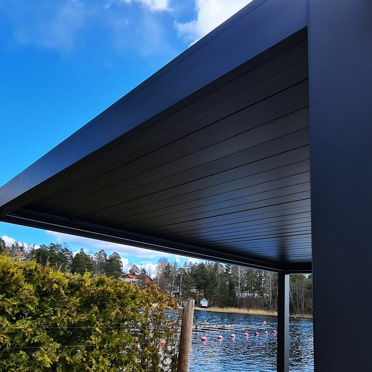 Metalcraft Pergola met traliedak, 3x3m, gemotoriseerd, LED-verlichting, antraciet