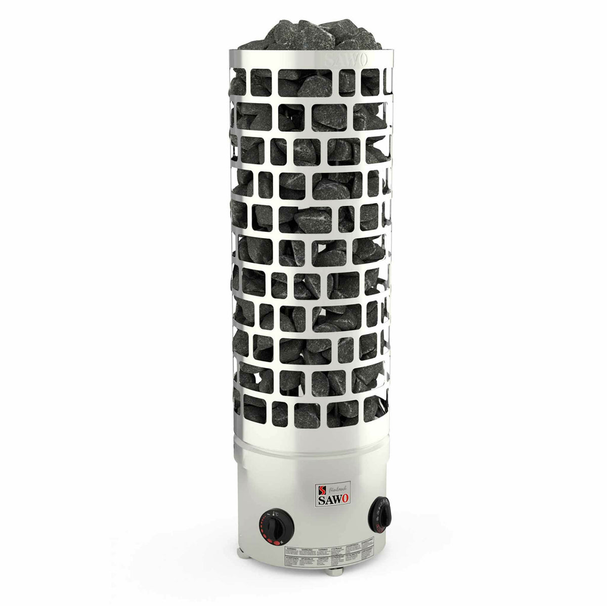 SAWO Poêle de Sauna Électrique Aries Round 6kW, 5-8m³, commande fixe
