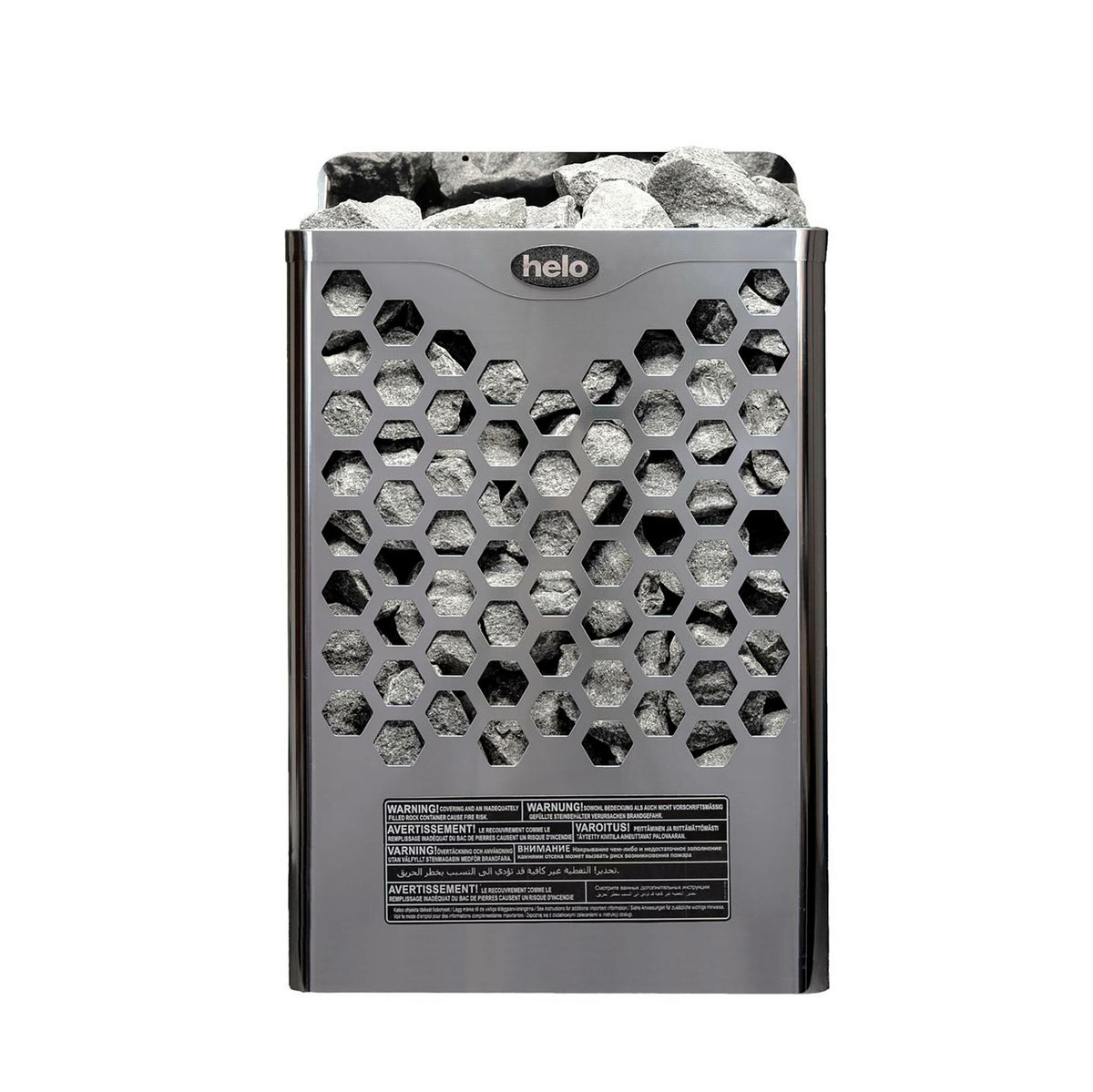 Helo Poêle de Sauna Électrique Hanko 80 STJ, 8kW, 8-12m³, commande fixe, chrome