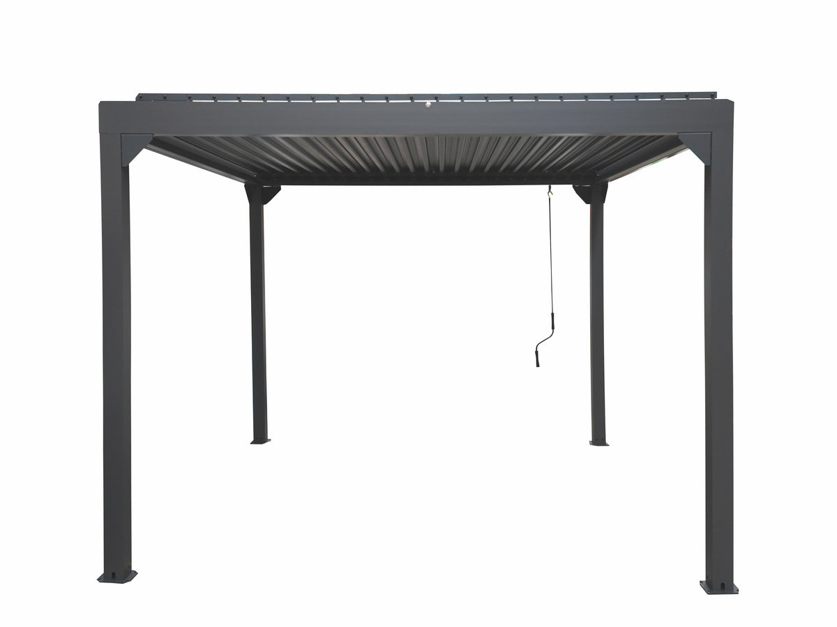 Metalcraft Pergola con tetto a traliccio, 3x4m, azionata a mano, antracite