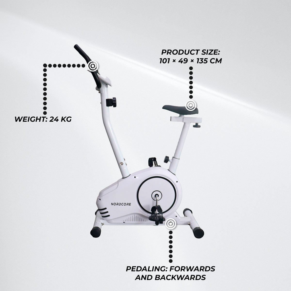
              Nordcore Motionscykel 600 Hvid