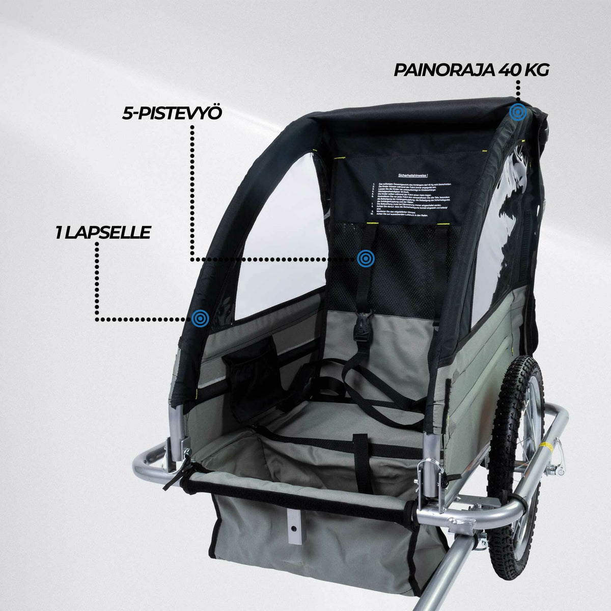 
              Trekker polkupyörän peräkärry 1 lapselle