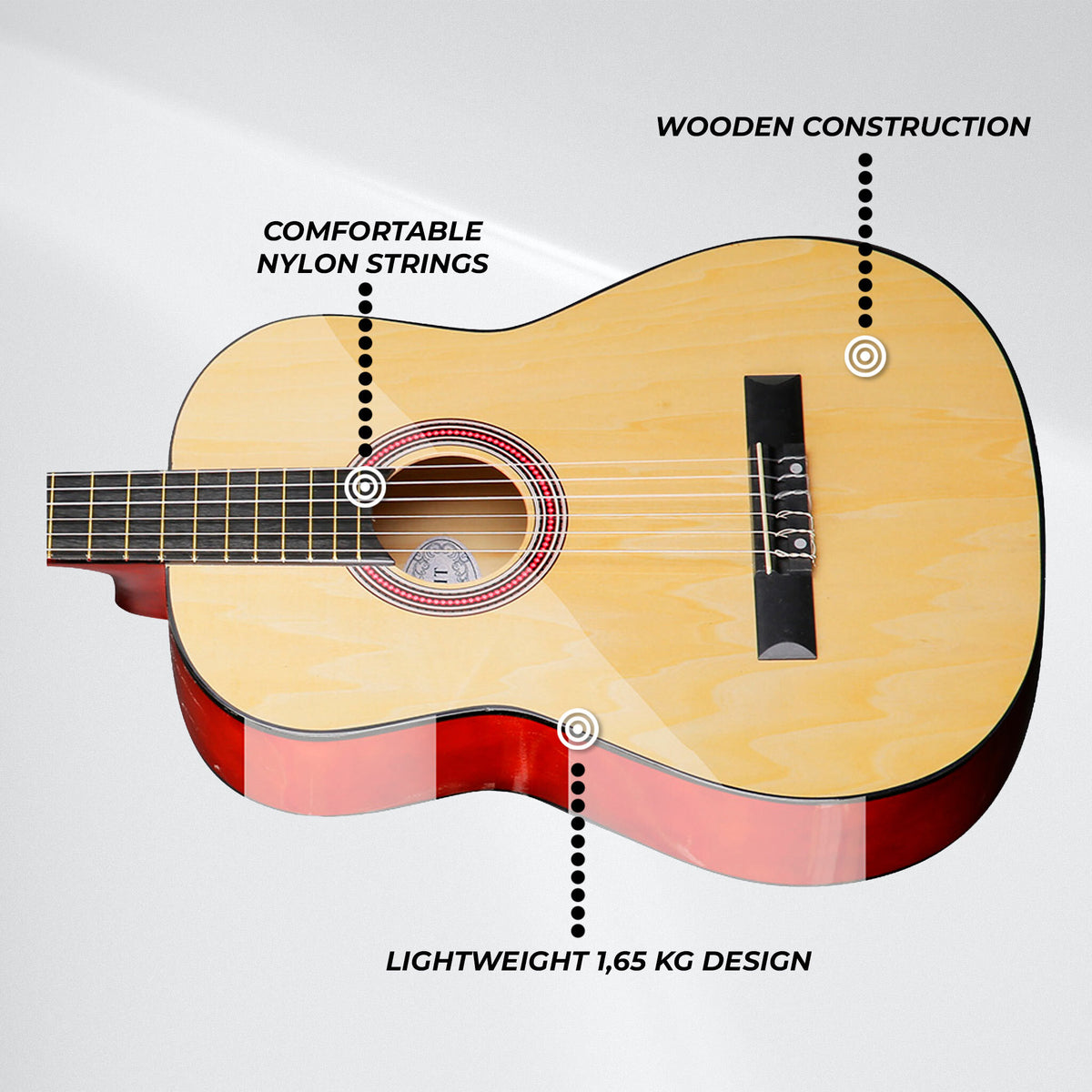 
              Lykke Acoustic Guitar Classic, size 1/2, 34"