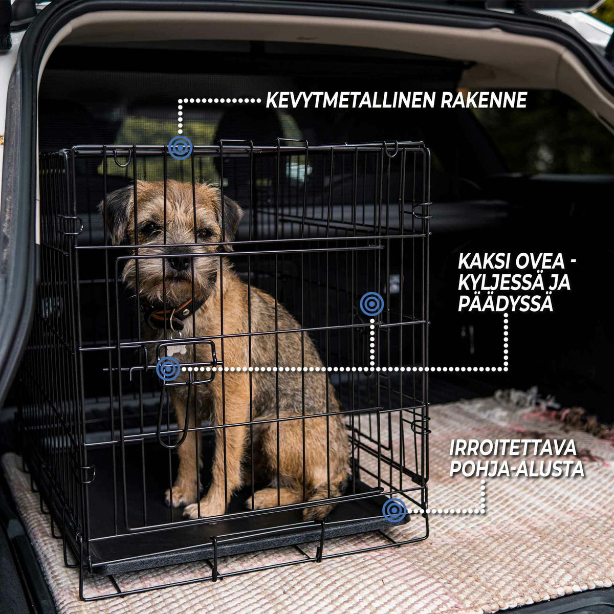 
              Trekker koiran kuljetushäkki kevytmetalli M