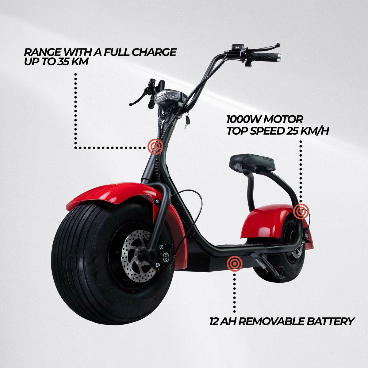 
              Scooter Patinete electrico Cruiser Rojo N2