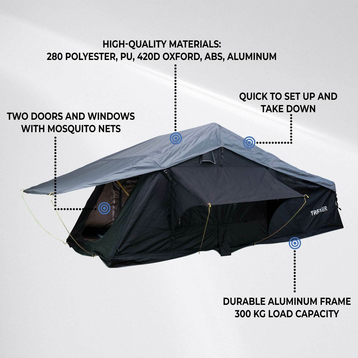 
              Trekker Tenda da tetto Cabin L, nera