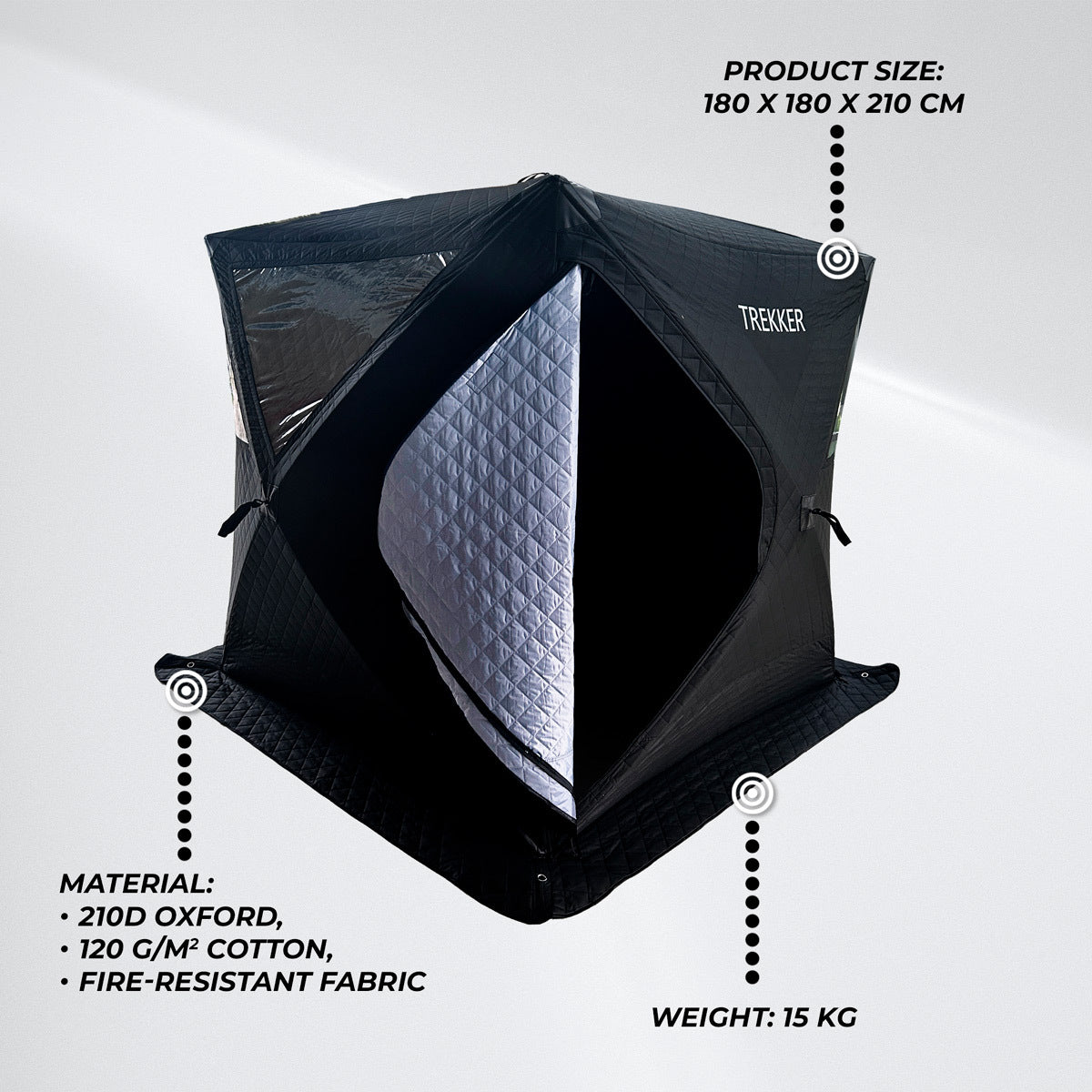 
              Trekker Tente de Sauna Premium 180x180x210cm
