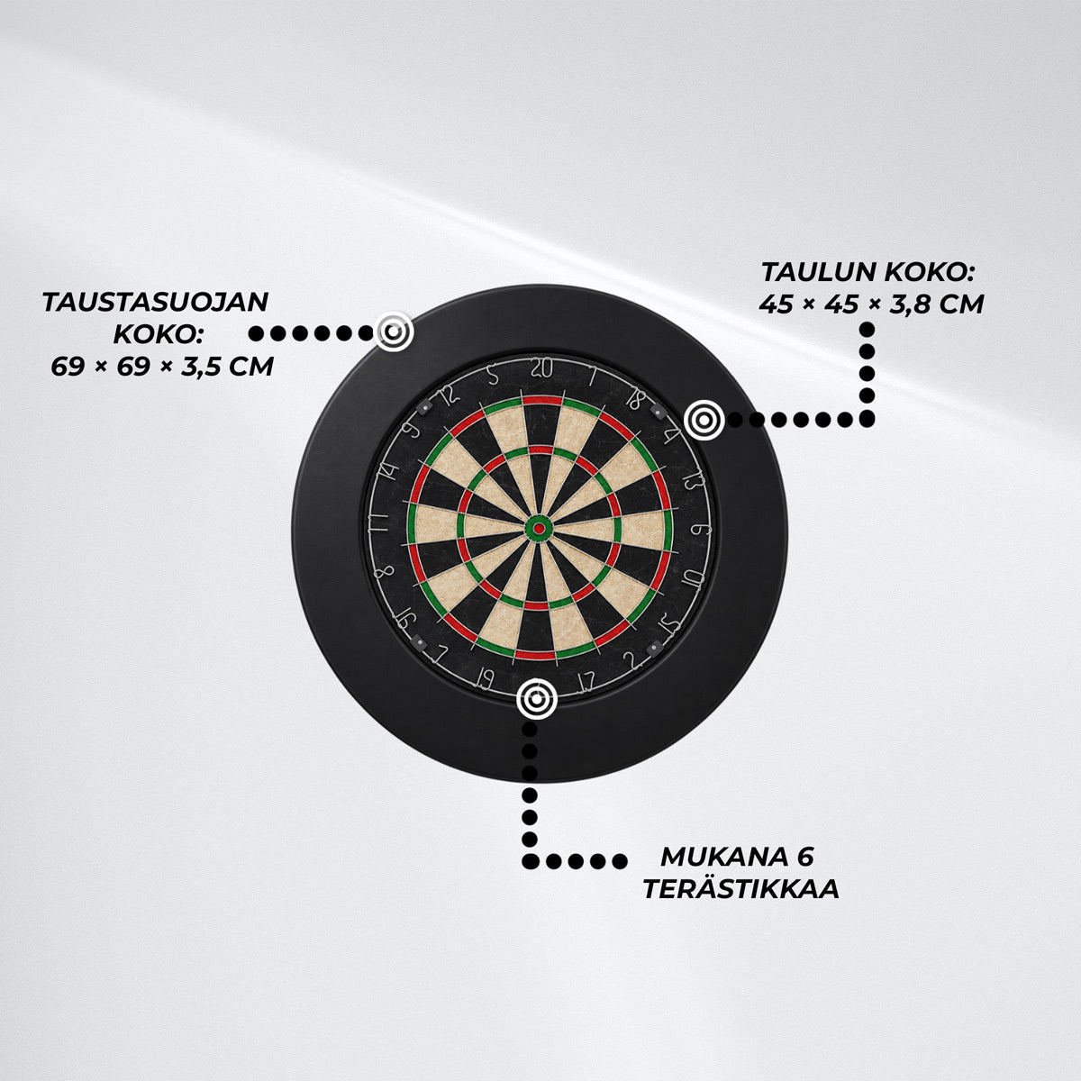 
              React Darts-taulu + Taustarengas