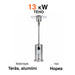 Fornorth Fungo Riscaldante Stand Patio 13kW alimentato a gas, acciaio inox