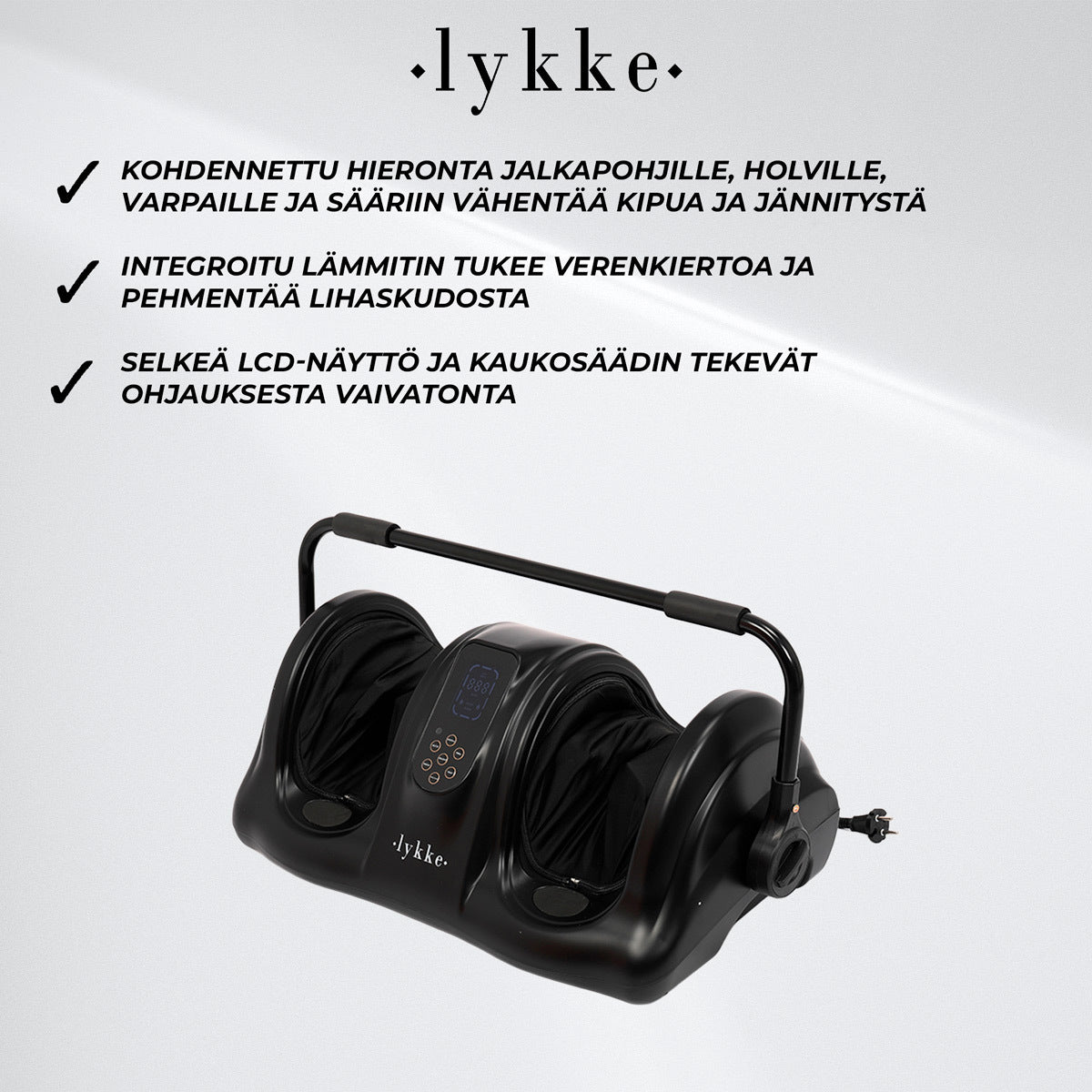 
              Lykke Jalkapohjan Hierontalaite Pro