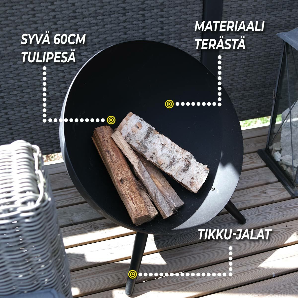 
              Limousin Ulkotulisija Tulipesä 60cm