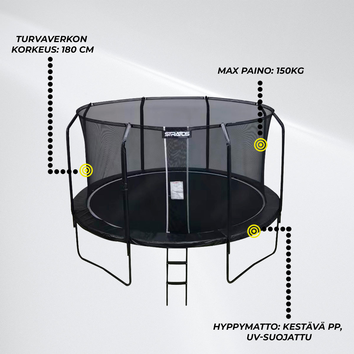 
              Stratos Trampoliini 427cm Premium Black Line