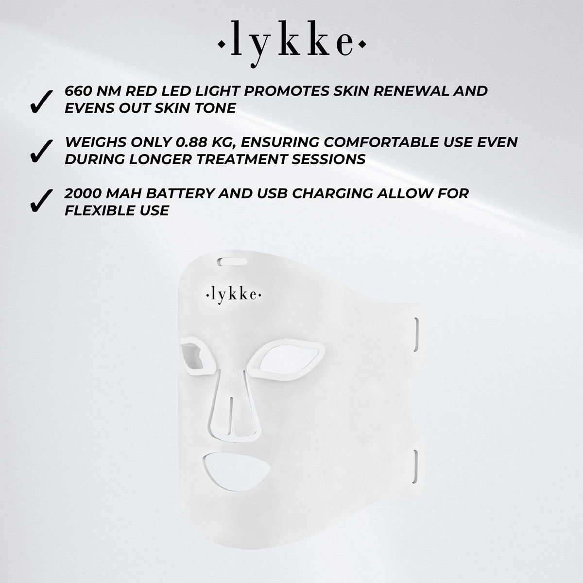 
              Masque Lykke LED Pro pour thérapie par lampe à lumière rouge