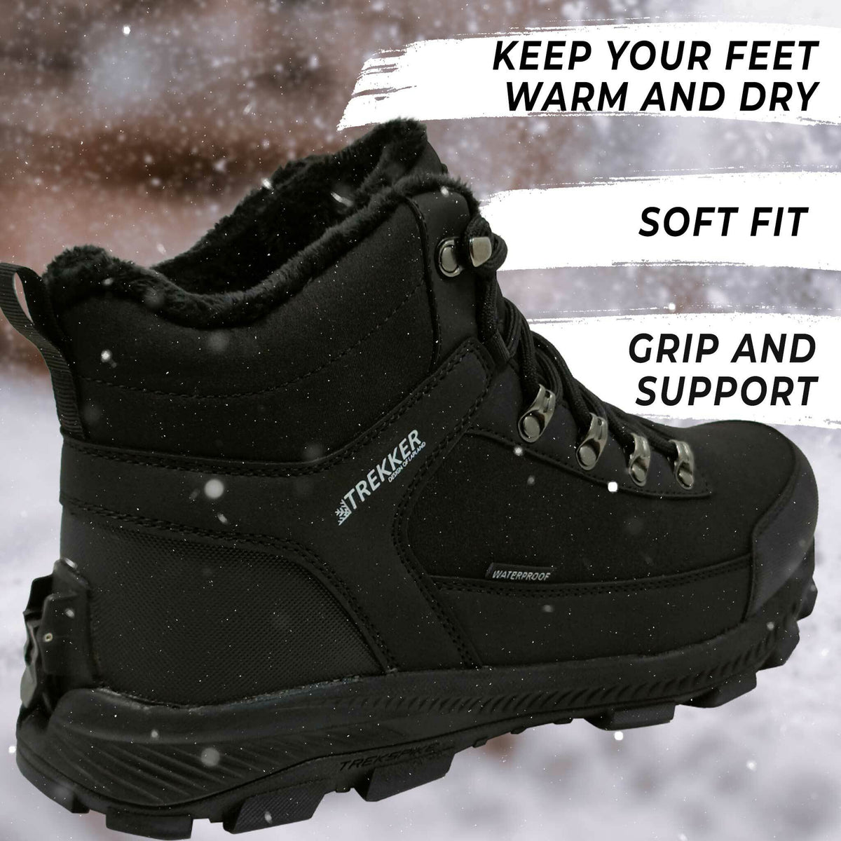 
              Trekker Winterschuhe mit spikes, einziehbare Spikes