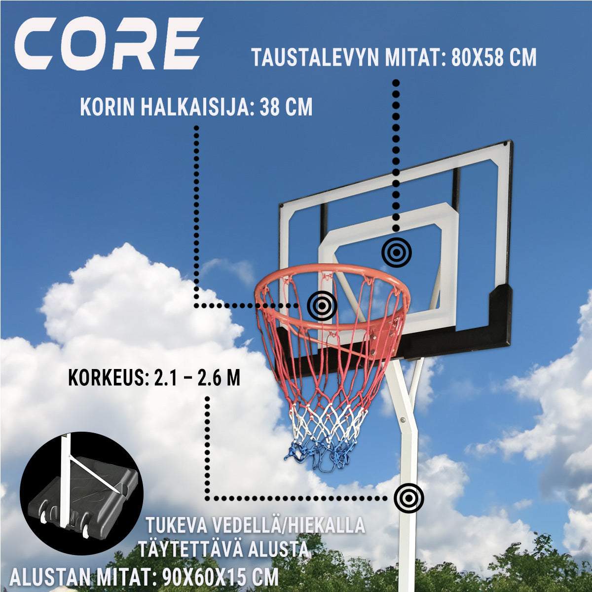 
              Core Canestro Junior da Basket 2,1-2,6m
