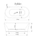 Lykke Bathtub Polar Deluxe 1700x750x580mm, white