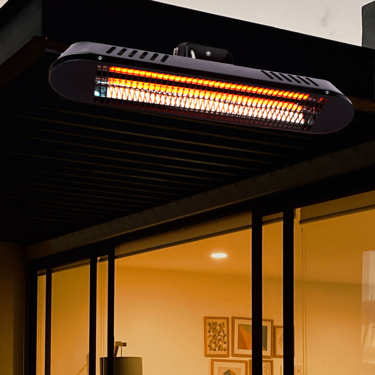 Fornorth Heizstrahler Wall Heater Premium 2000W fernbedienung, schwarz