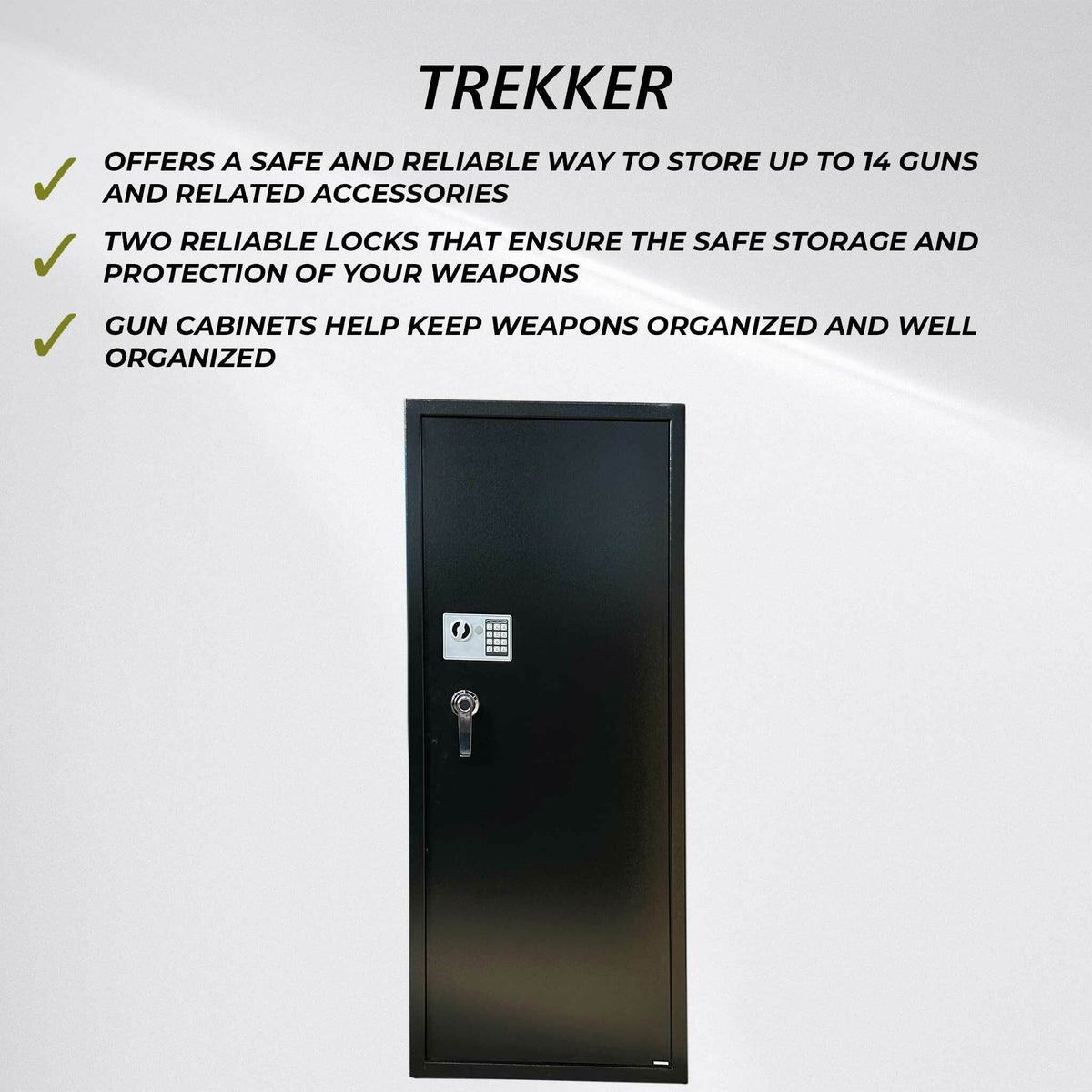
              Trekker Armario para Armas AS1400, Capacidad para 14 Armas, negro, con berradura digital